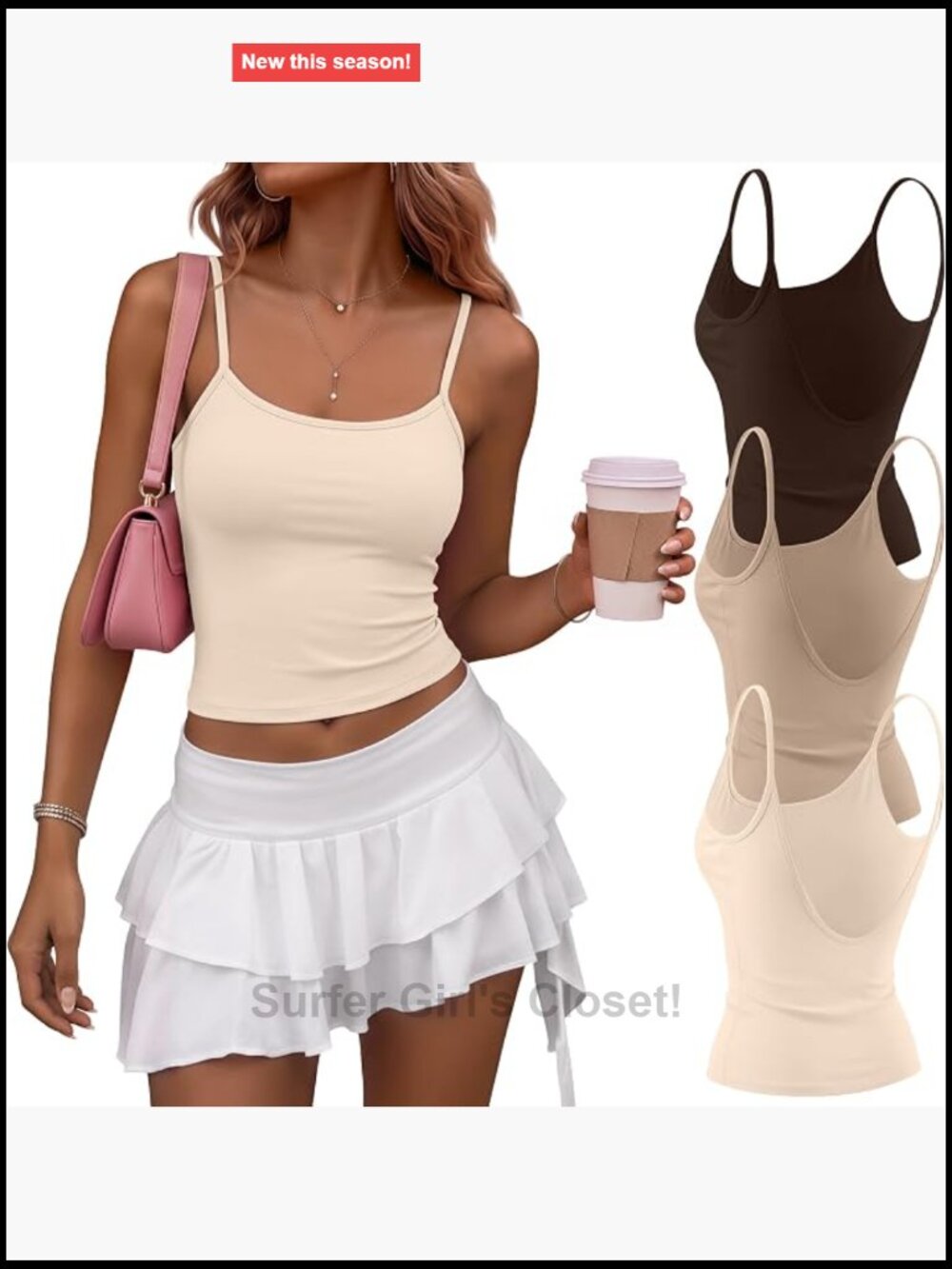3 Pack Crop Tank Tops for Women - Open Back, Sleeveless, Stretchy